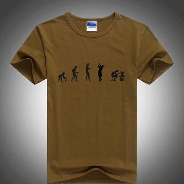 Evolution of the T-shirt Men Casual Short Sleeve T-Shirt O Neck Cotton.