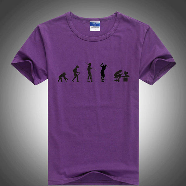 Evolution of the T-shirt Men Casual Short Sleeve T-Shirt O Neck Cotton.