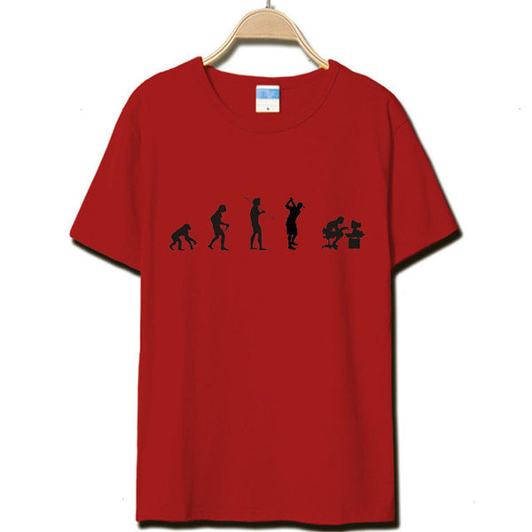 Evolution of the T-shirt Men Casual Short Sleeve T-Shirt O Neck Cotton.