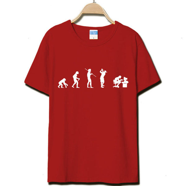 Evolution of the T-shirt Men Casual Short Sleeve T-Shirt O Neck Cotton.