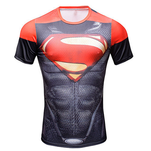New 2017 Comic Superhero Compression Shirt Captain America Iron man Fit Tight G ym Bodybuilding T Shirt