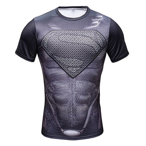 New 2017 Comic Superhero Compression Shirt Captain America Iron man Fit Tight G ym Bodybuilding T Shirt