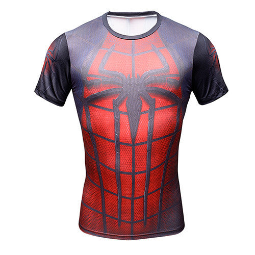 New 2017 Comic Superhero Compression Shirt Captain America Iron man Fit Tight G ym Bodybuilding T Shirt