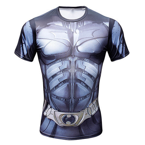 New 2017 Comic Superhero Compression Shirt Captain America Iron man Fit Tight G ym Bodybuilding T Shirt