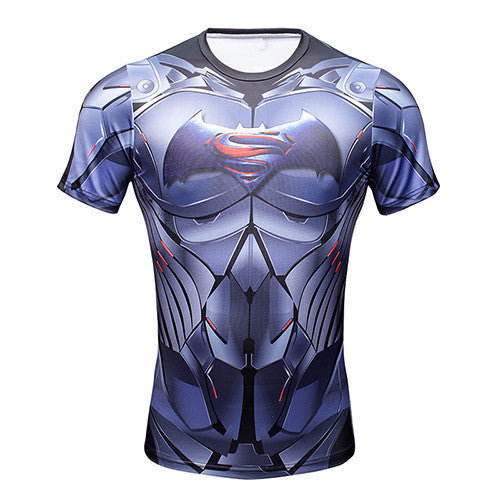 New 2017 Comic Superhero Compression Shirt Captain America Iron man Fit Tight G ym Bodybuilding T Shirt