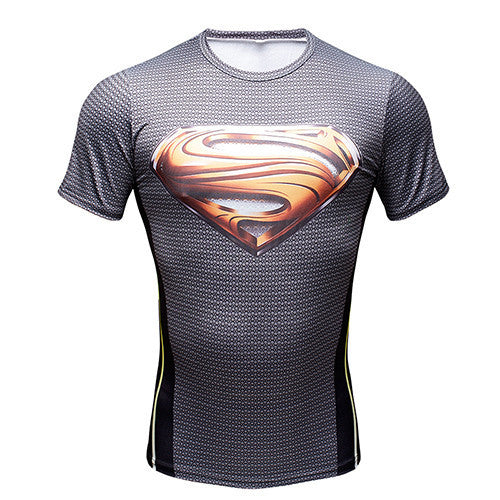 New 2017 Comic Superhero Compression Shirt Captain America Iron man Fit Tight G ym Bodybuilding T Shirt