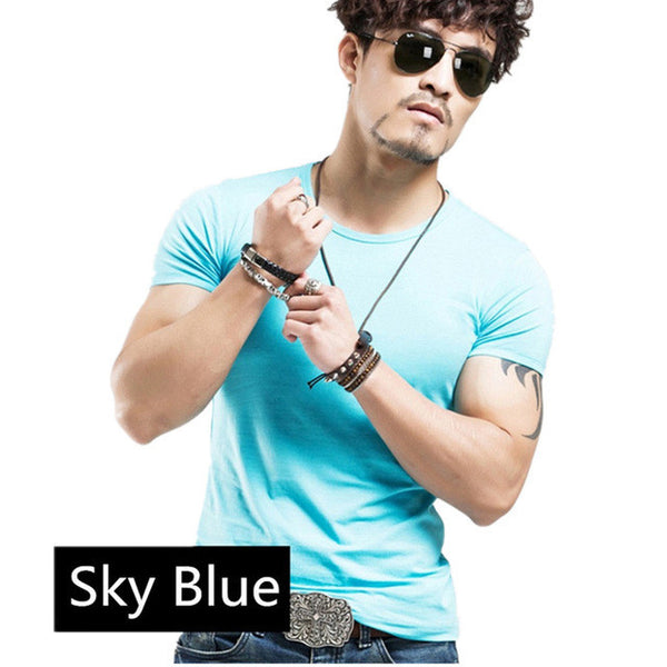 New arrival summer Fashion Casual short-sleeved men t-shirt.