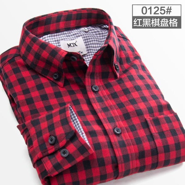 spring plaid shirt male long-sleeved shirt plus size youth office business casual shirt men.