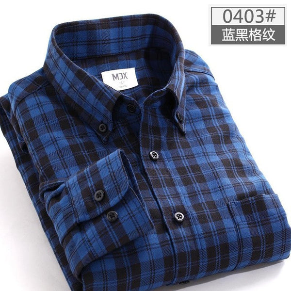 spring plaid shirt male long-sleeved shirt plus size youth office business casual shirt men.