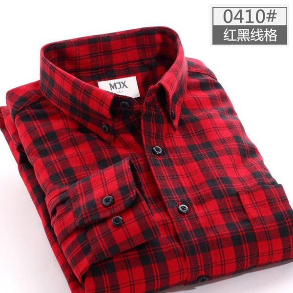 spring plaid shirt male long-sleeved shirt plus size youth office business casual shirt men.