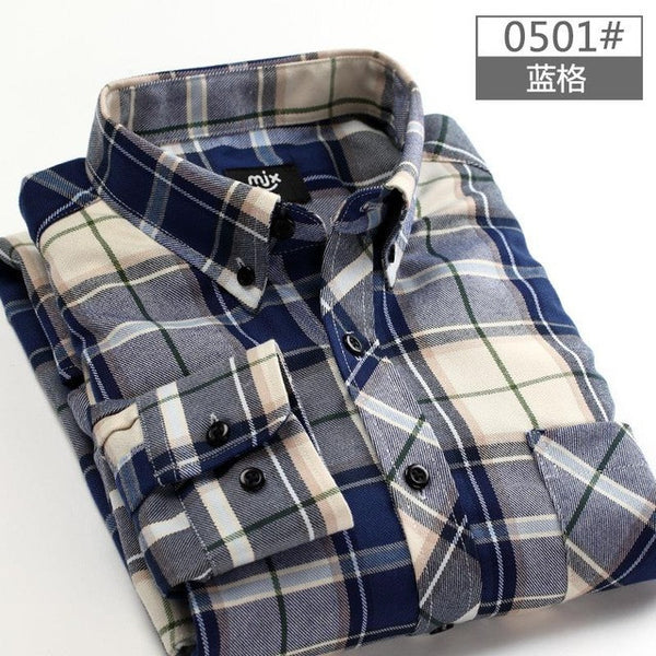 spring plaid shirt male long-sleeved shirt plus size youth office business casual shirt men.