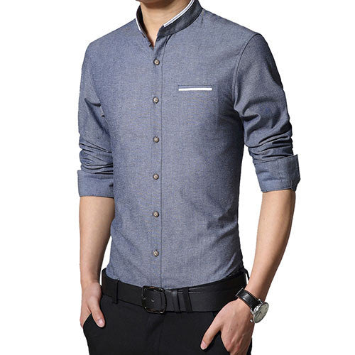 New Fashion Casual Men Shirt Long Sleeve