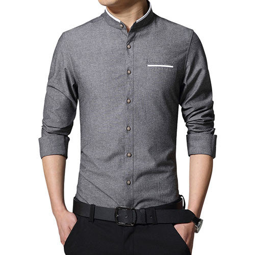 New Fashion Casual Men Shirt Long Sleeve