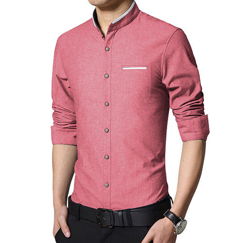 New Fashion Casual Men Shirt Long Sleeve