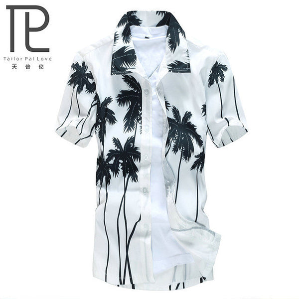 Mens Hawaiian Shirt Male Casual camisa masculina  Printed Beach Shirts Short Sleeve.