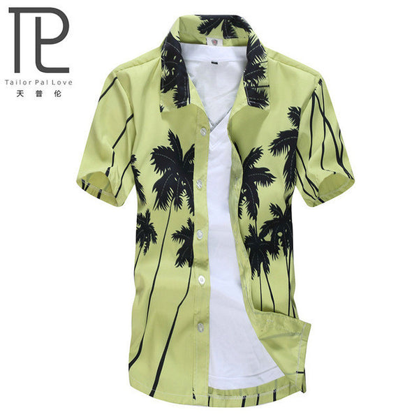 Mens Hawaiian Shirt Male Casual camisa masculina  Printed Beach Shirts Short Sleeve.