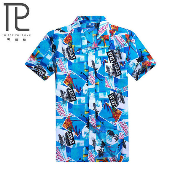 Mens Hawaiian Shirt Male Casual camisa masculina  Printed Beach Shirts Short Sleeve.