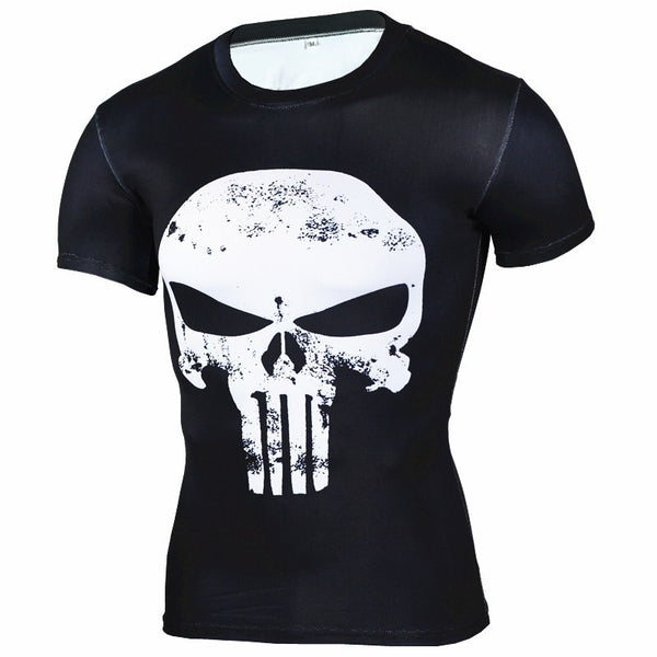 2017 Compression Shirt 3D Punisher Skull.