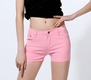 Summer Denim Shorts Slim Fit ladyies elastic waist sexy female Short Jeans for Women.