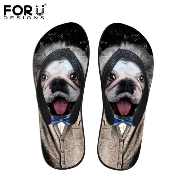 Men's Summer Flip Flops 3D Animals Print Rubber Slippers.