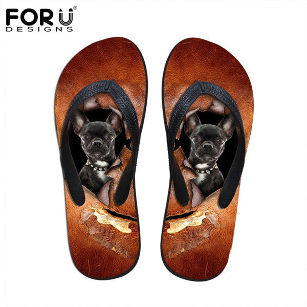 Men's Summer Flip Flops 3D Animals Print Rubber Slippers.