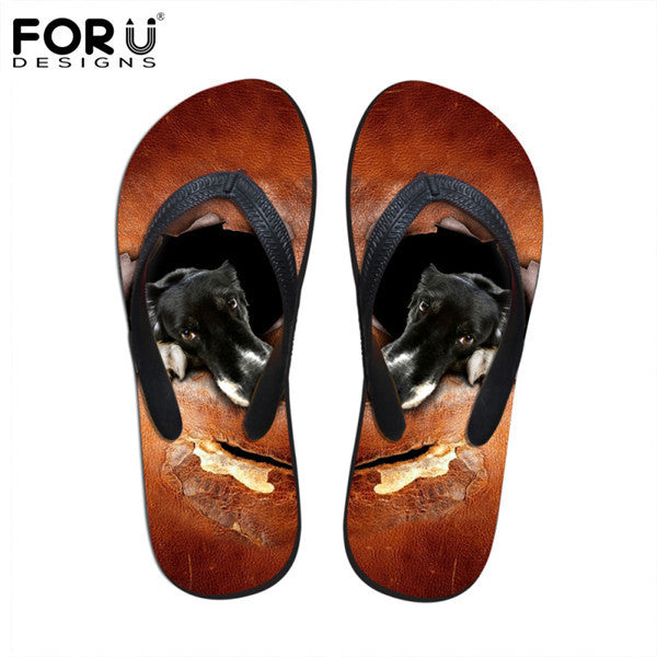 Men's Summer Flip Flops 3D Animals Print Rubber Slippers.