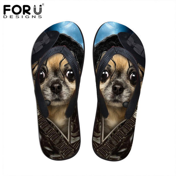 Men's Summer Flip Flops 3D Animals Print Rubber Slippers.