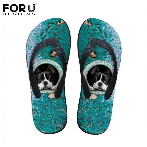 Men's Summer Flip Flops 3D Animals Print Rubber Slippers.