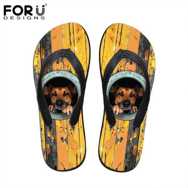 Men's Summer Flip Flops 3D Animals Print Rubber Slippers.