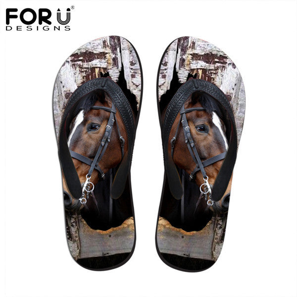 Men's Summer Flip Flops 3D Animals Print Rubber Slippers.