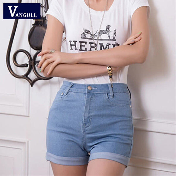 women's jeans Summer High Waist Stretch Denim Shorts.
