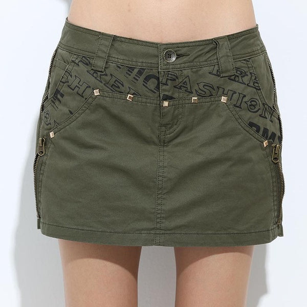 Special Offer Girls Shorts Skirts Casual Saias Jupe Skirts Shorts Ladies Military Army Green Cotton Skirt Shorts Women Gk-973A