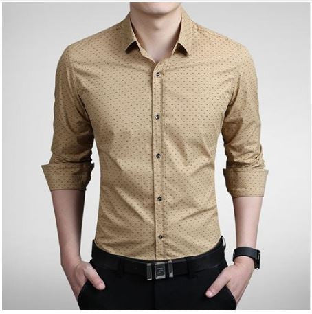 Men Wine Red Single Breasted Long Sleeve Shirt Casual Men Dress Shirt.