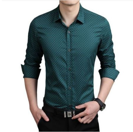 Men Wine Red Single Breasted Long Sleeve Shirt Casual Men Dress Shirt.