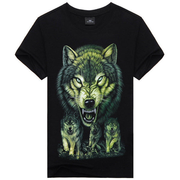 Hot Sale Brand New Fashion Summer Men T-shirt 3d Print Nightmare Tiger Short-Sleeved.