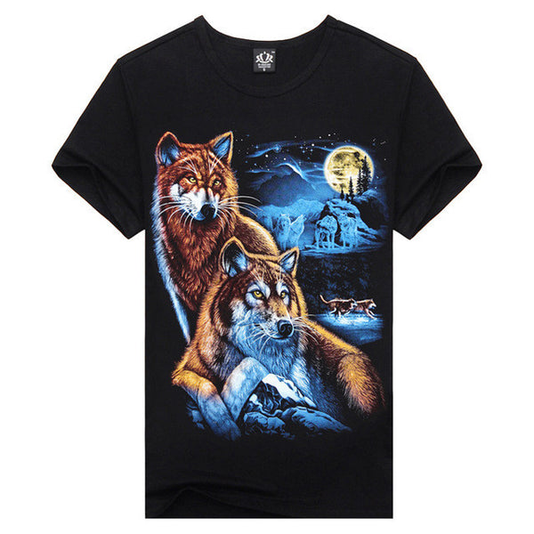 Hot Sale Brand New Fashion Summer Men T-shirt 3d Print Nightmare Tiger Short-Sleeved.