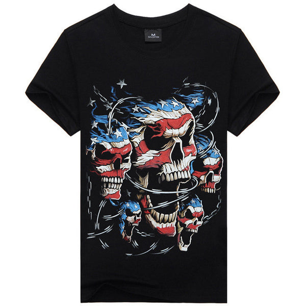 Hot Sale Brand New Fashion Summer Men T-shirt 3d Print Nightmare Tiger Short-Sleeved.
