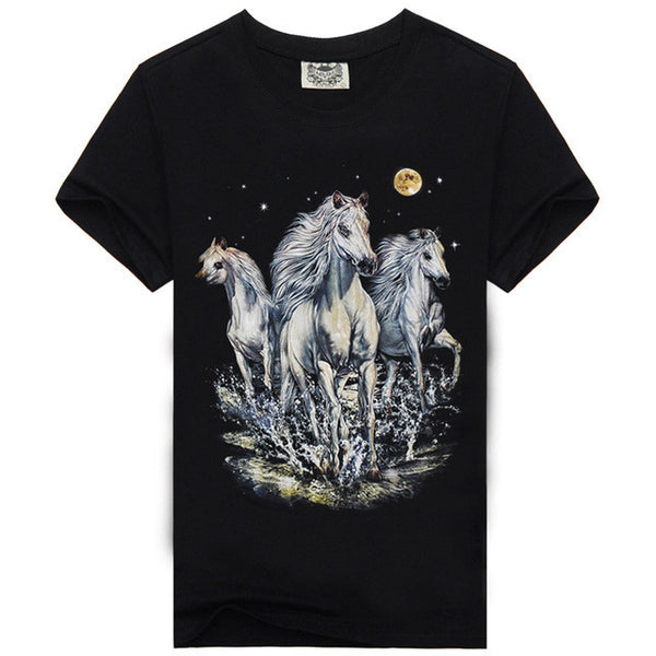 Hot Sale Brand New Fashion Summer Men T-shirt 3d Print Nightmare Tiger Short-Sleeved.