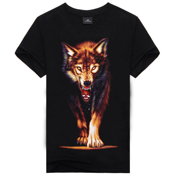 Hot Sale Brand New Fashion Summer Men T-shirt 3d Print Nightmare Tiger Short-Sleeved.
