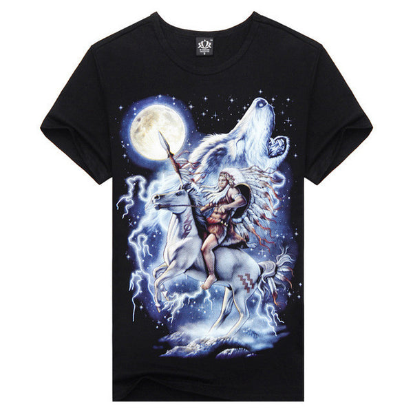 Hot Sale Brand New Fashion Summer Men T-shirt 3d Print Nightmare Tiger Short-Sleeved.