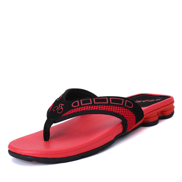 ROEGRE New Arrival Summer Comfortable Mens Flip Flops Outdoor Beach Sandals Black Blue Red White Casual Slippers