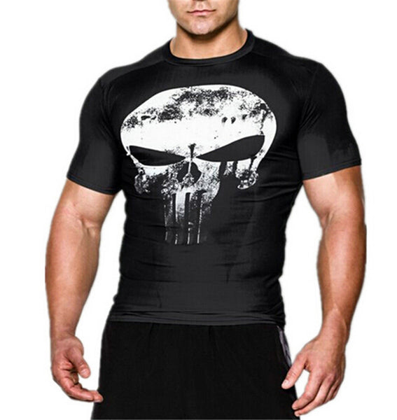 2017 Compression Shirt 3D Punisher Skull.