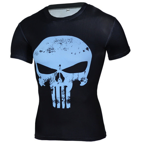 2017 Compression Shirt 3D Punisher Skull.