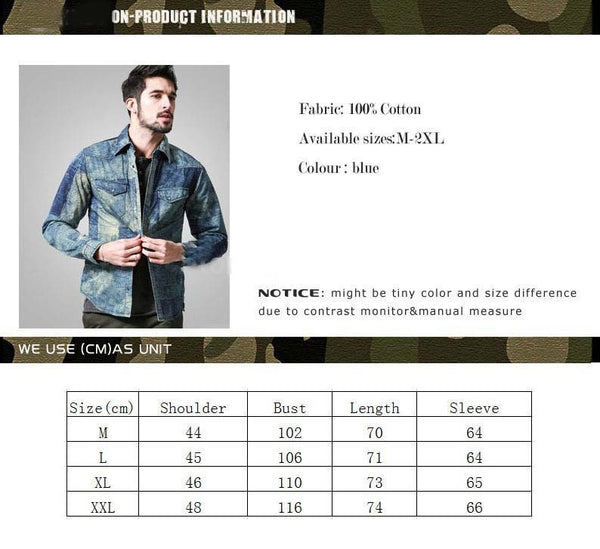 Denim Shirts Mens Cotton Army Shirts thick Camouflage Men's Casual Long Sleeve Cargo Shirt