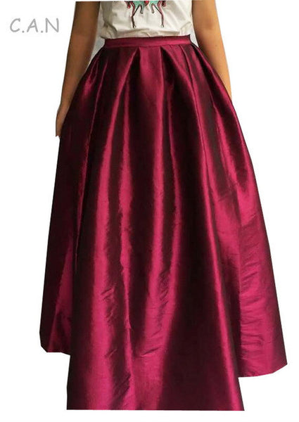 Maxi Long Skirt Floor Length Ladies High Waisted Skirts Women.