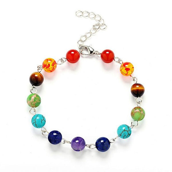 Yoga Braclet Meditation, Chakra Healing Natural Stone Beads ,Jewelry Pulseira