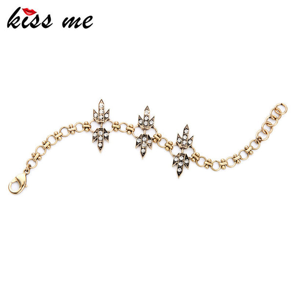 Female Braclets, Geometric Retro Antique Gold Plated Bracelets New Brand