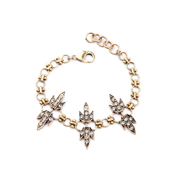 Female Braclets, Geometric Retro Antique Gold Plated Bracelets New Brand