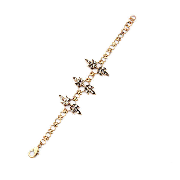 Female Braclets, Geometric Retro Antique Gold Plated Bracelets New Brand