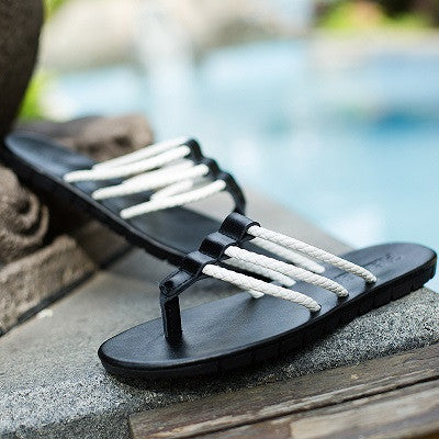 Slippers Breathable Mesh Home Slippers Men Flip Flops Comfortable Outdoor Shoes.